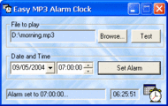 Easy MP3 Alarm Clock screenshot